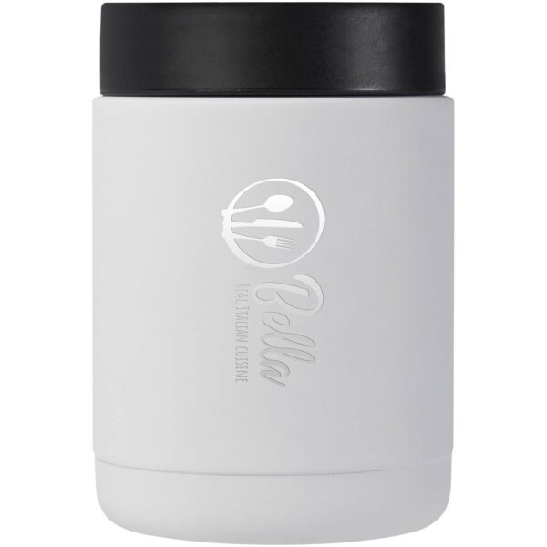 Doveron 500 ml recycled stainless steel insulated lunch pot – White with logo