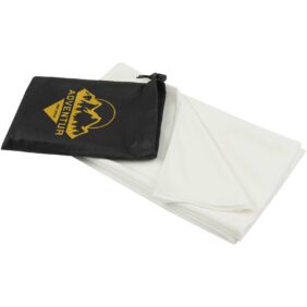 Lucas RPET sport towel 70x140 cm – White with logo