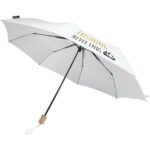 Dane 21" RPET umbrella – White with logo