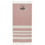 Anders hammam towel 147 x 75.5 cm – Red with logo