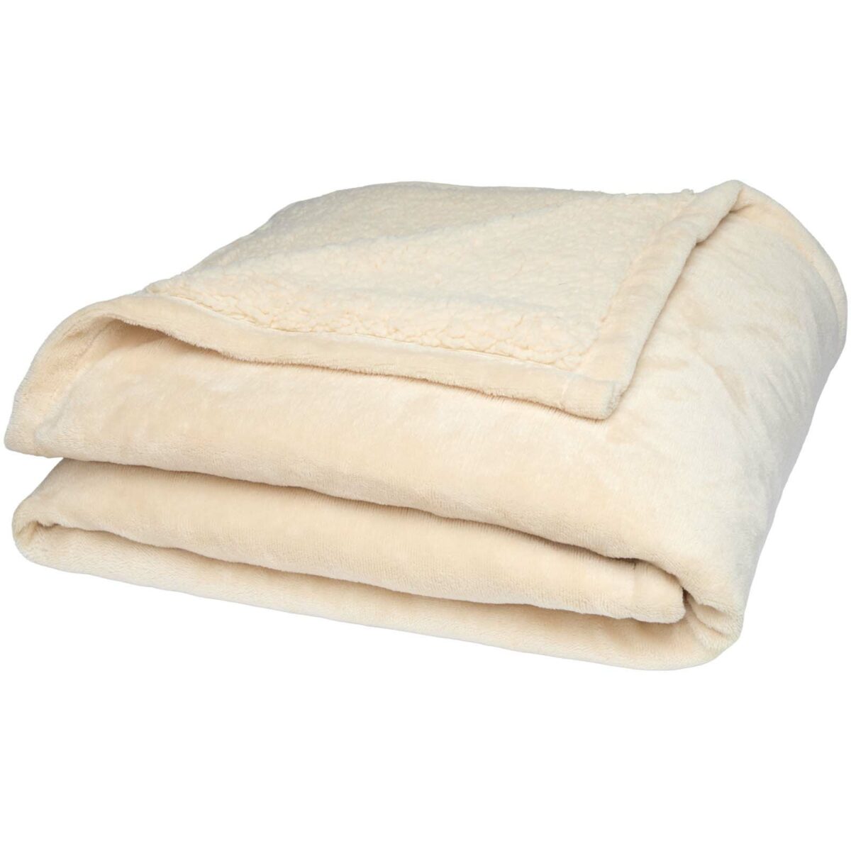 Ashen GRS recycled sherpa blanket – Oatmeal extra view