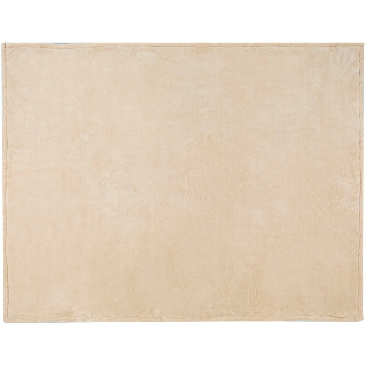 Ashen GRS recycled sherpa blanket – Oatmeal front view