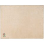 Ashen GRS recycled sherpa blanket – Oatmeal with logo