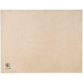 Ashen GRS recycled sherpa blanket – Oatmeal with logo