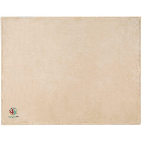 Ashen GRS recycled sherpa blanket – Oatmeal with logo