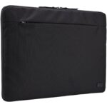 Case Logic Invigo 15.6" recycled laptop sleeve – Solid black back view