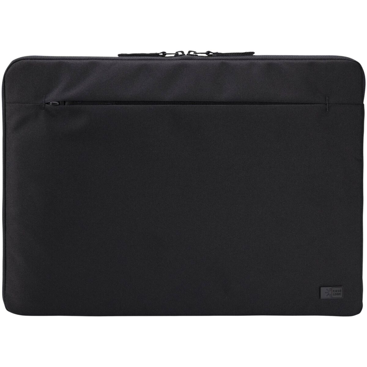 Case Logic Invigo 15.6" recycled laptop sleeve – Solid black front view