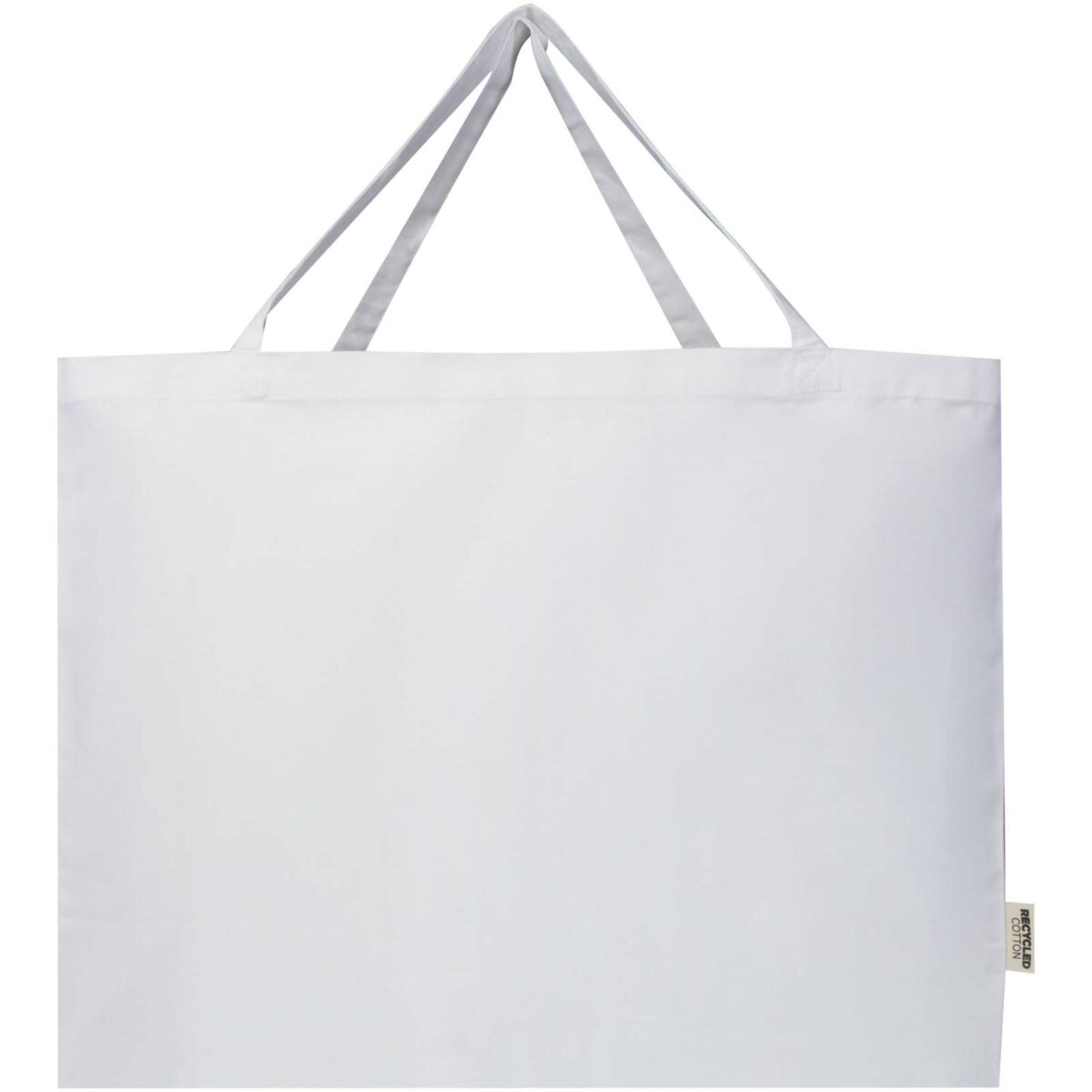 Odessa 220 g/m² GRS recycled cotton tote bag 40L – White front view