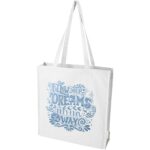 Florida 270 g/m² GRS recycled gusset tote bag 14L – White with logo