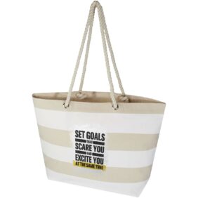 Florida 270 g/m² GRS recycled beach tote bag 18L – Natural with logo