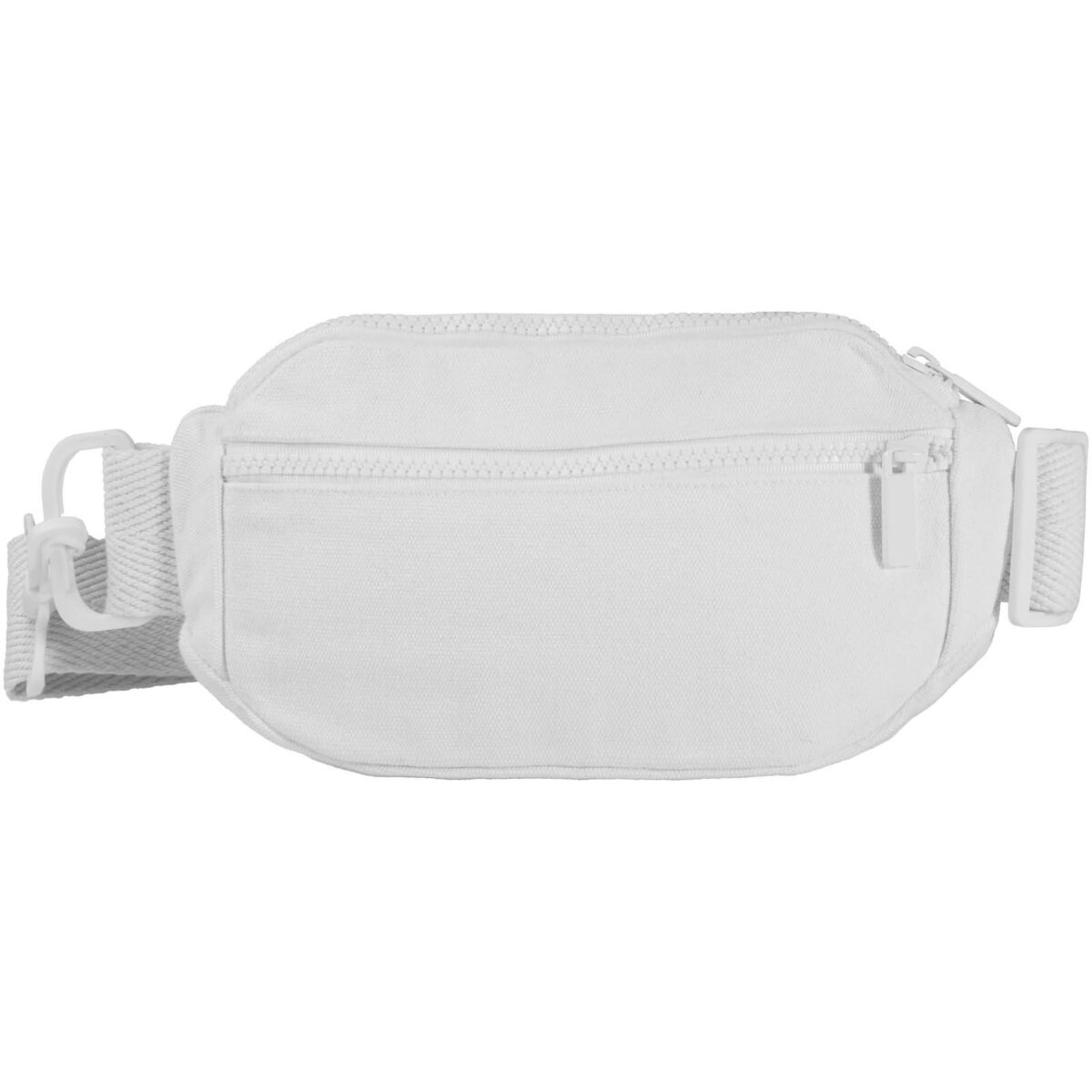 Crescent 500 g/m² Aware™ recycled crossbody bag – White front view