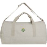 Porter 500 g/m² Aware™ recycled duffel bag 50L – Oatmeal with logo