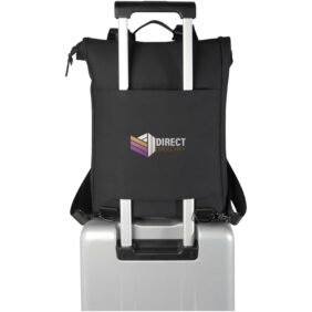 Turner 15.6" GRS recycled roll-top laptop backpack 12L – Solid black with logo