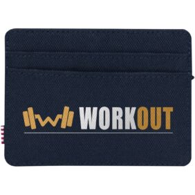 Herschel Charlie recycled RFID card holder – Navy with logo