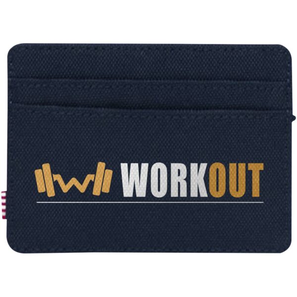 Herschel Charlie recycled RFID card holder – Navy with logo