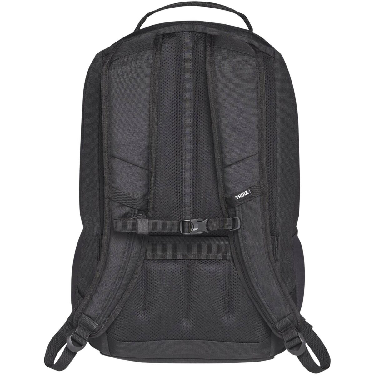 Thule Lumion 16" recycled laptop backpack – Solid black back view