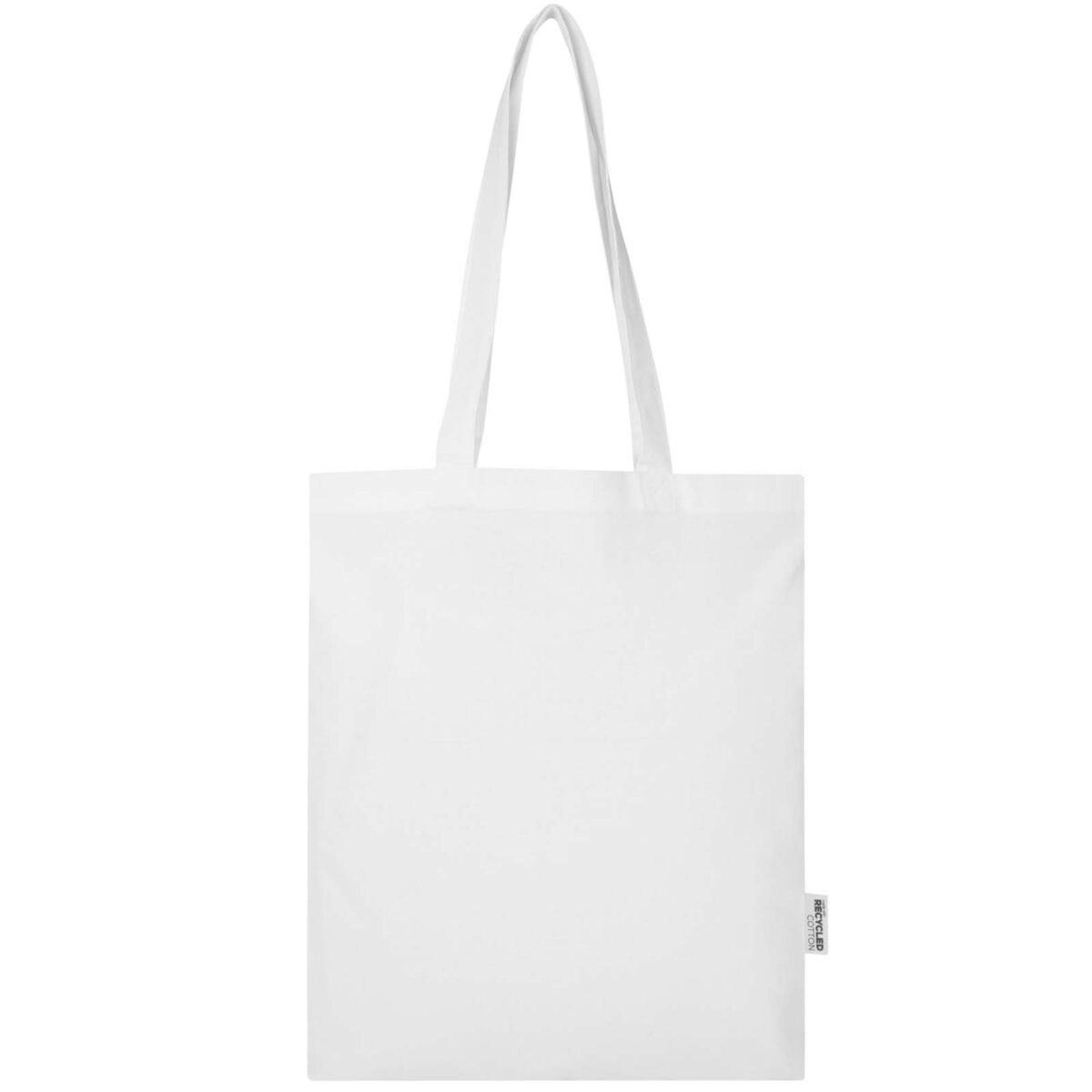 Madras Blend 140 g/m² GRS recycled cotton tote bag 7L – White front view