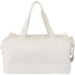 Trip Aware™ recycled travel duffel bag 42L – Off white back view