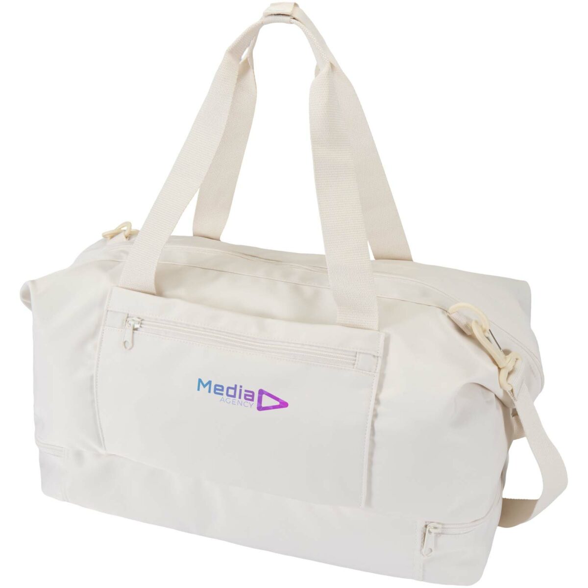 Trip Aware™ recycled travel duffel bag 42L – Off white with logo