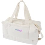 Trip Aware™ recycled travel duffel bag 42L – Off white with logo