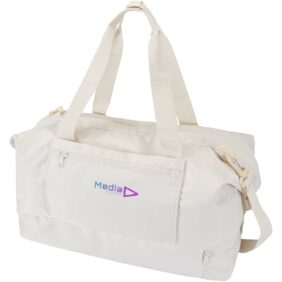 Trip Aware™ recycled travel duffel bag 42L – Off white with logo