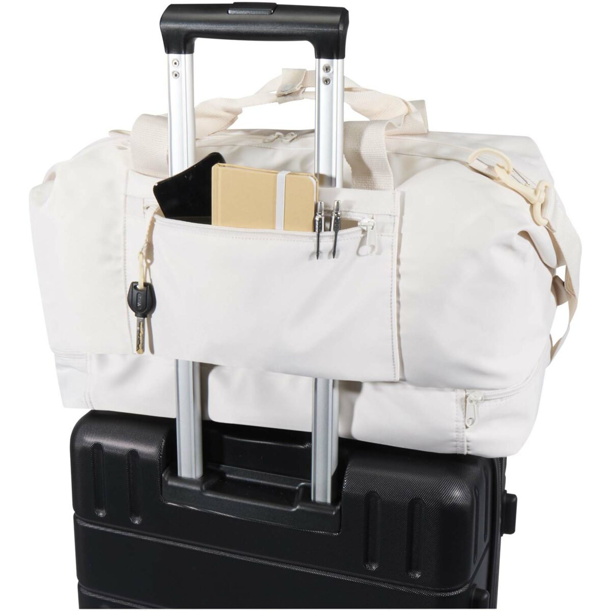 Trip Aware™ recycled travel duffel bag 42L – Off white extra view