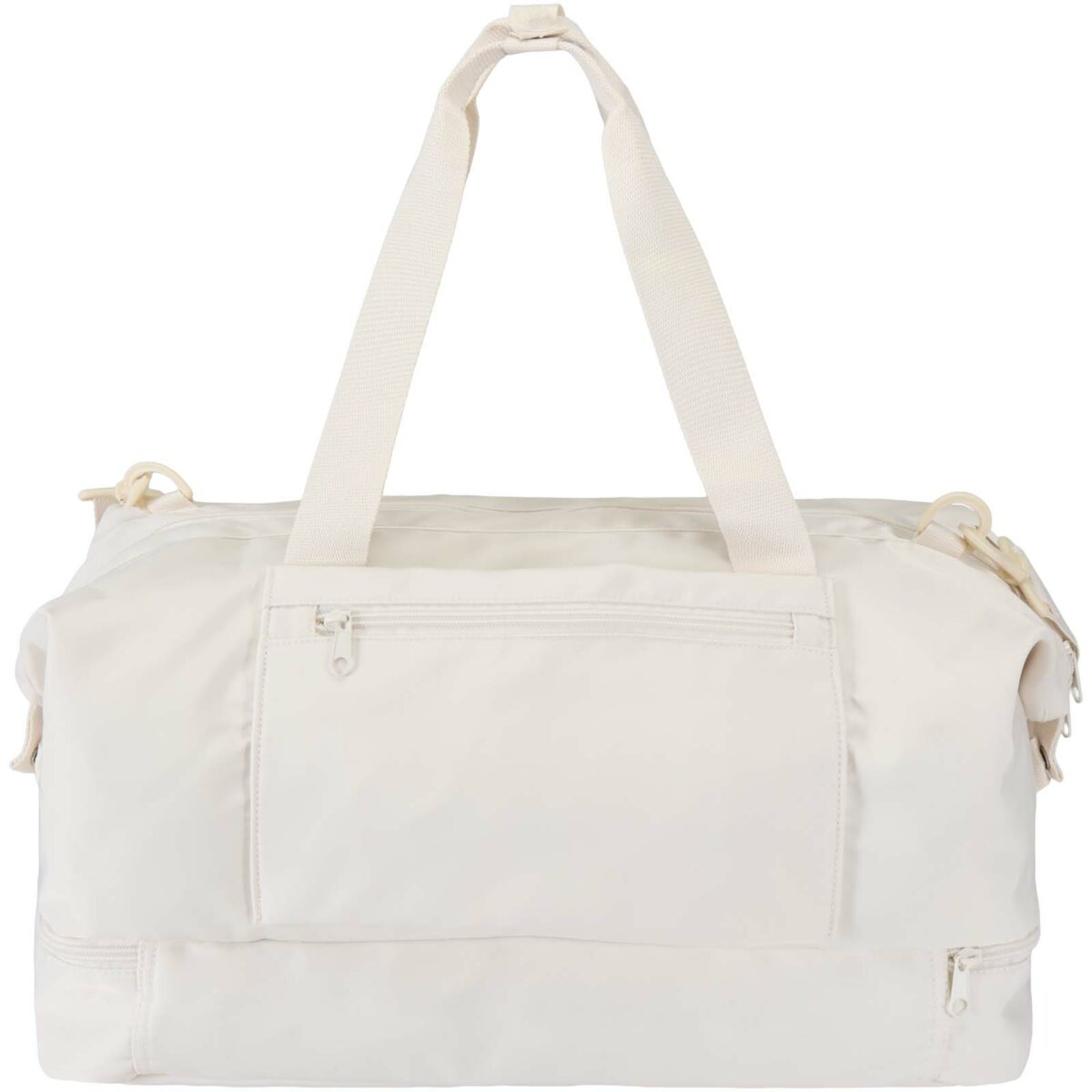 Trip Aware™ recycled travel duffel bag 42L – Off white front view