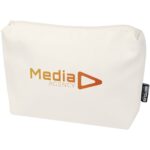 Trip Aware™ recycled travel toiletry pouch 2L – Off white with logo