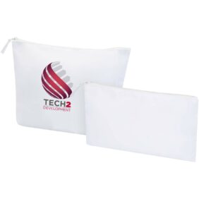 Swift GRS recycled toiletry bag set – White with logo