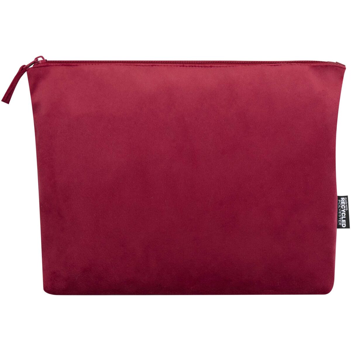 Swift GRS recycled velvet toiletry bag set – Burgundy front view