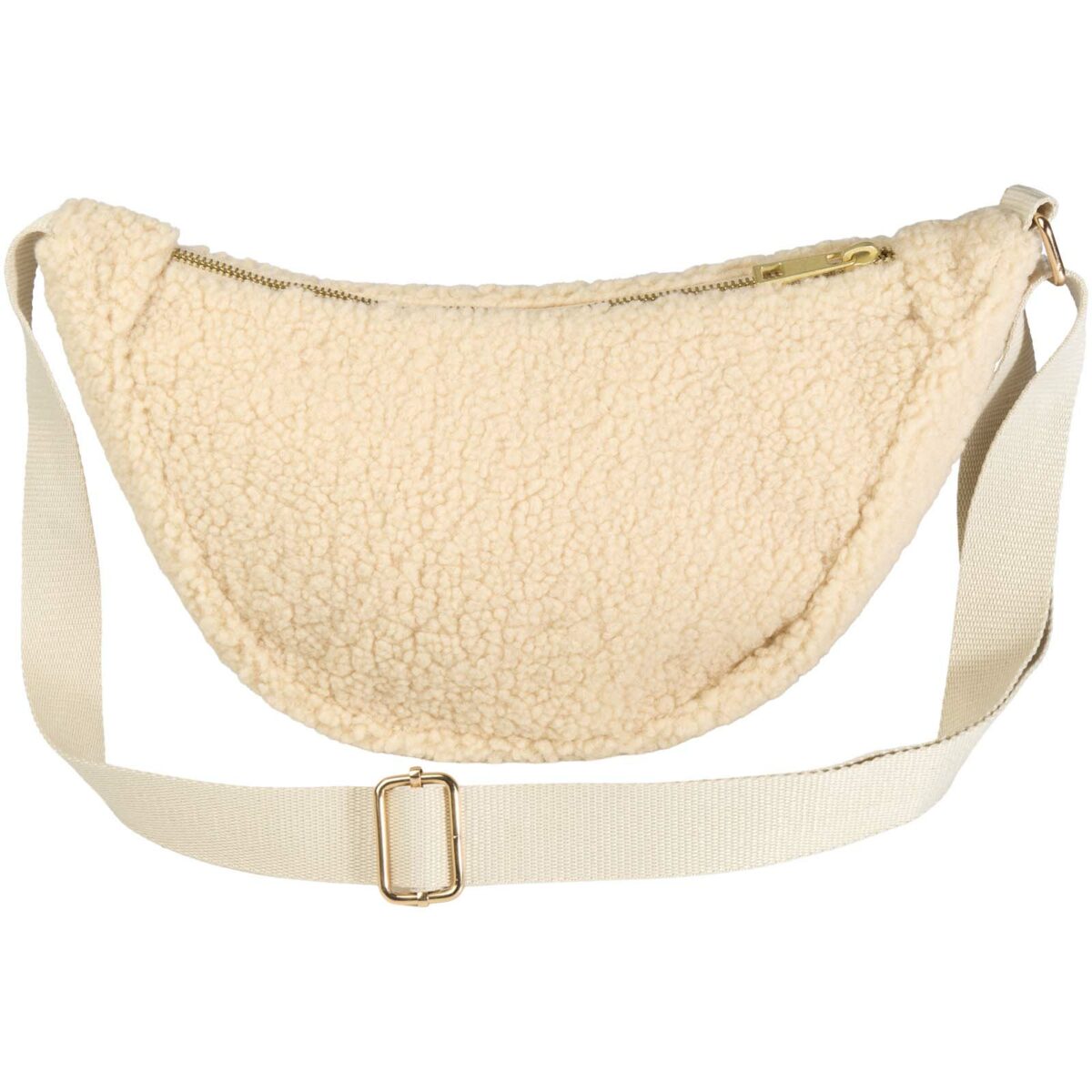 Bear GRS recycled sherpa crossbody bag 3L – Natural back view