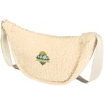 Bear GRS recycled sherpa crossbody bag 3L – Natural with logo