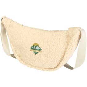 Bear GRS recycled sherpa crossbody bag 3L – Natural with logo