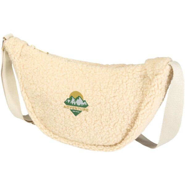 Bear GRS recycled sherpa crossbody bag 3L – Natural with logo
