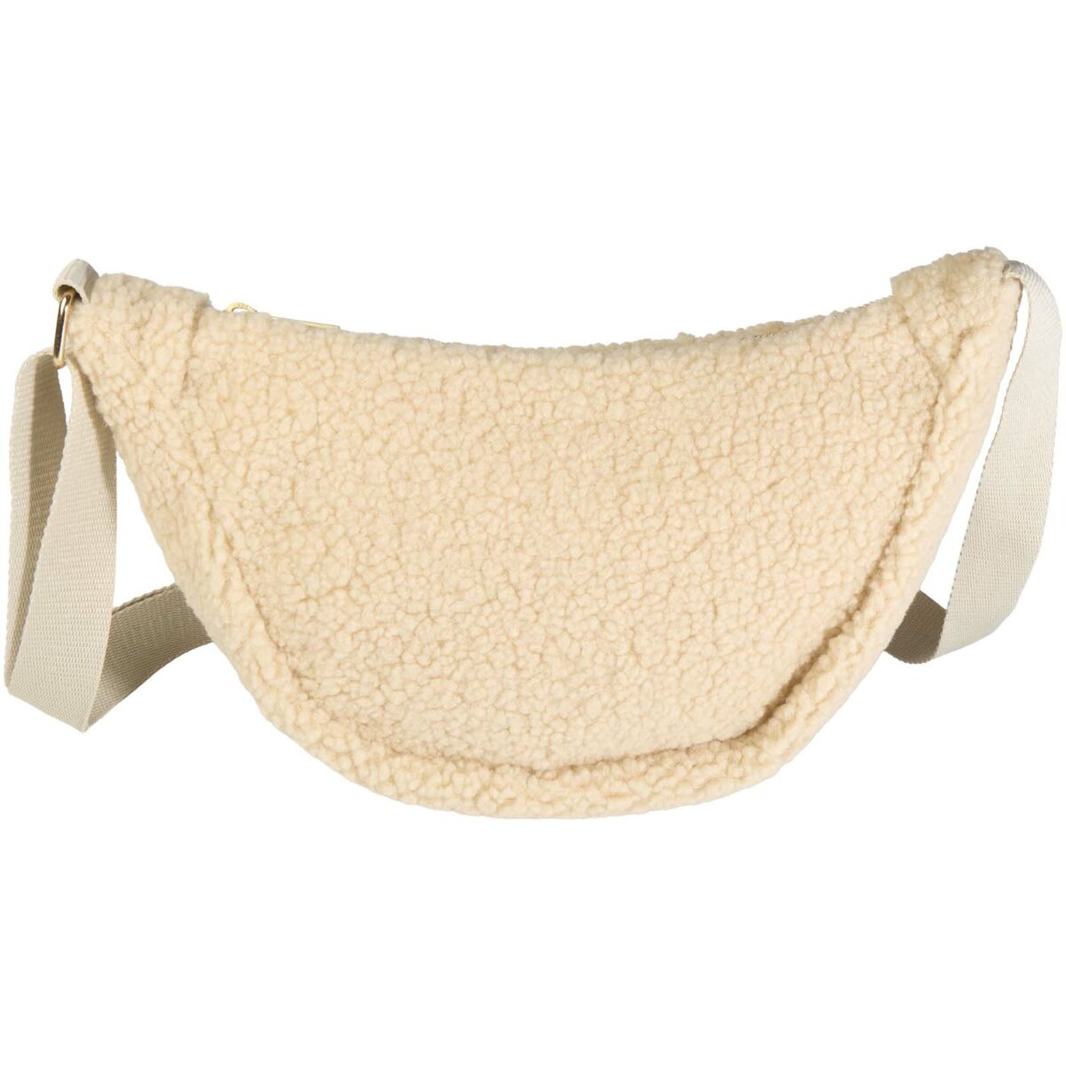 Bear GRS recycled sherpa crossbody bag 3L – Natural front view