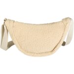 Bear GRS recycled sherpa crossbody bag 3L – Natural front view