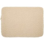 Bear 13" GRS recycled sherpa laptop sleeve 2L – Natural front view