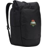 Case Logic Variate 17" recycled expandable roll-top laptop backpack – Solid black with logo