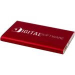 Pep 4000 mAh Type-C recycled aluminium power bank – Red with logo