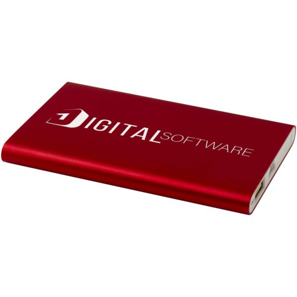 Pep 4000 mAh Type-C recycled aluminium power bank – Red with logo