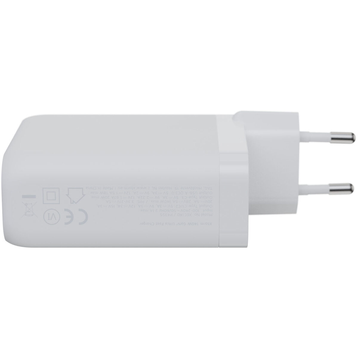 Xtorm XEC140 GaN² Ultra 140W wall charger – White back view