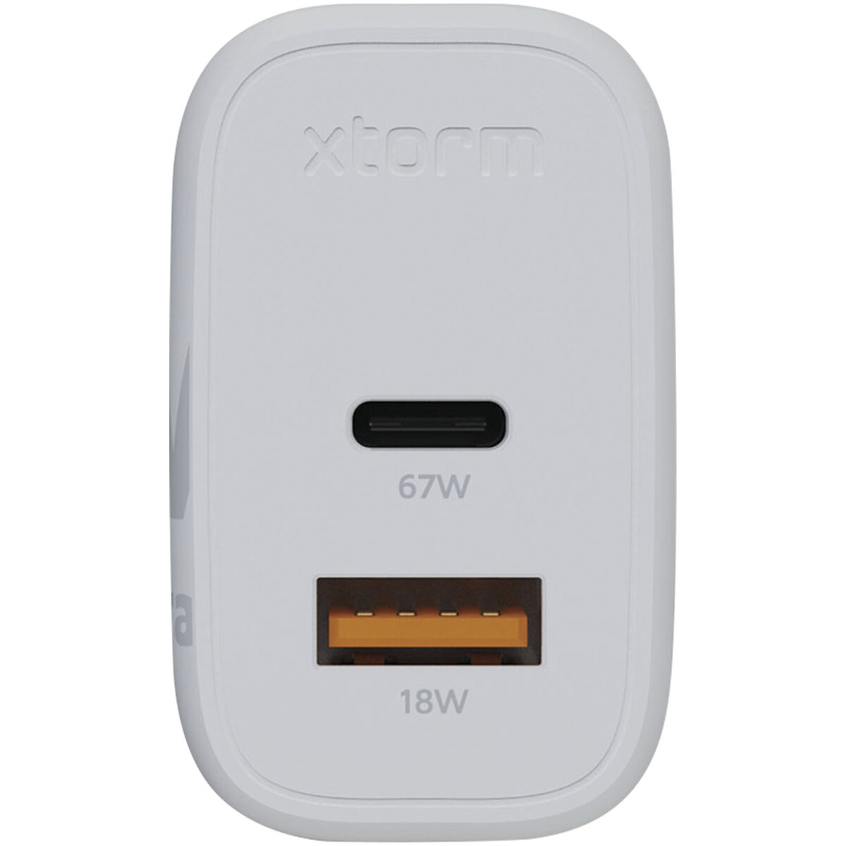 Xtorm XEC067 GaN² Ultra 67W wall charger – White front view