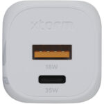Xtorm XEC035 GaN² Ultra 35W wall charger – White front view