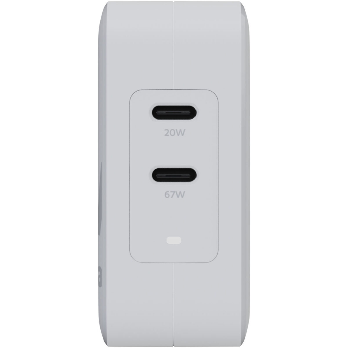 Xtorm XVC2067 GaN Ultra 67W travel charger with 100W USB-C PD cable – White front view