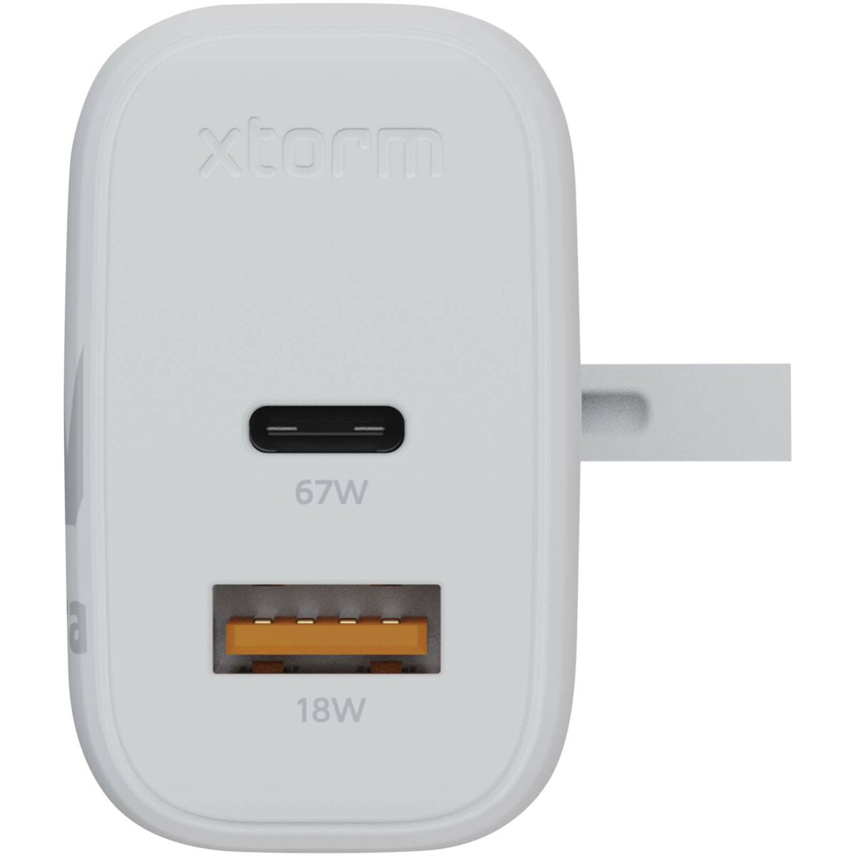 Xtorm XEC067G GaN² Ultra 67W wall charger - UK plug – White front view