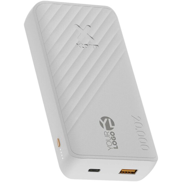 Xtorm XG220 Go2 15W 20.000 mAh fast charge power bank – White with logo