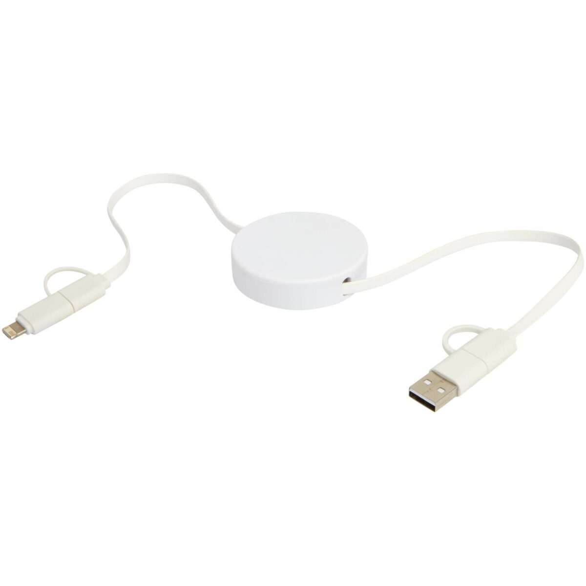 Citala 5-in-1 recycled plastic 90 cm retractable data sync and 40W fast charge cable – White extra view