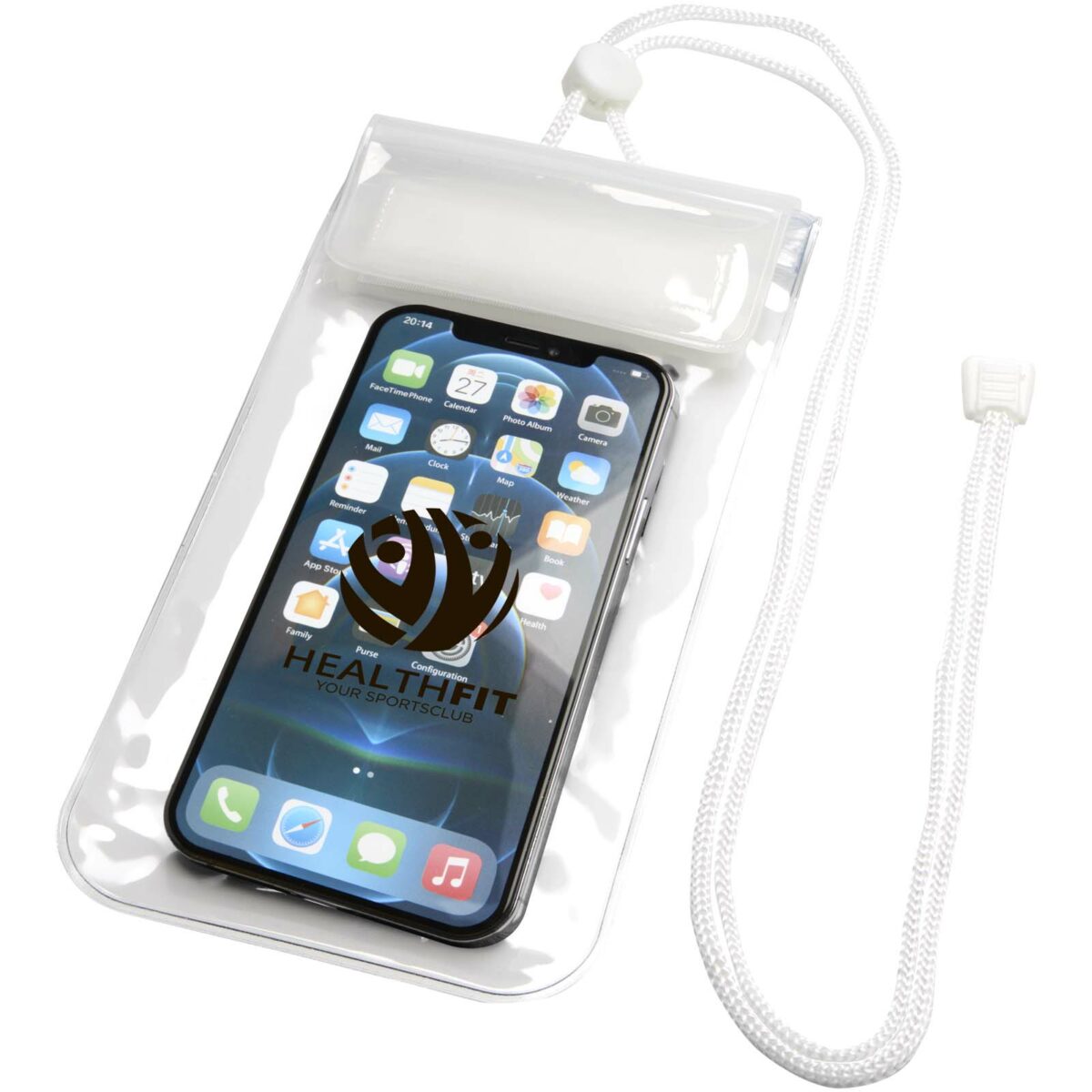 Dombay waterproof phone pouch size L – White with logo