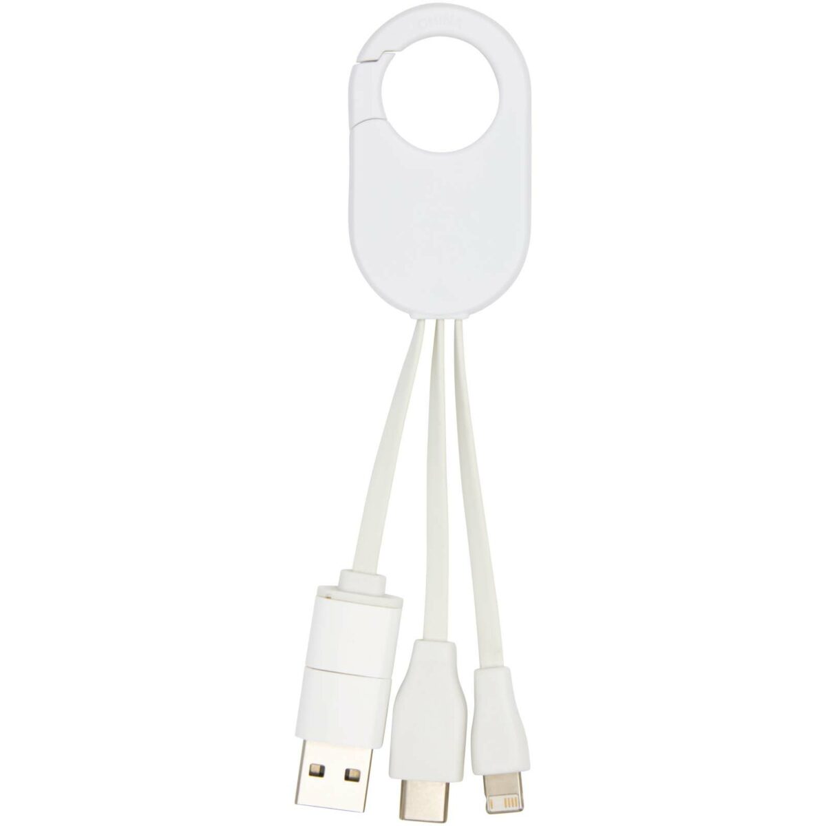 Troop 4-in-1 recycled plastic charging cable – White back view
