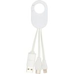 Troop 4-in-1 recycled plastic charging cable – White back view